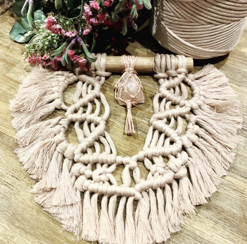 Mindful Macrame Rose Quartz Hanger Workshop